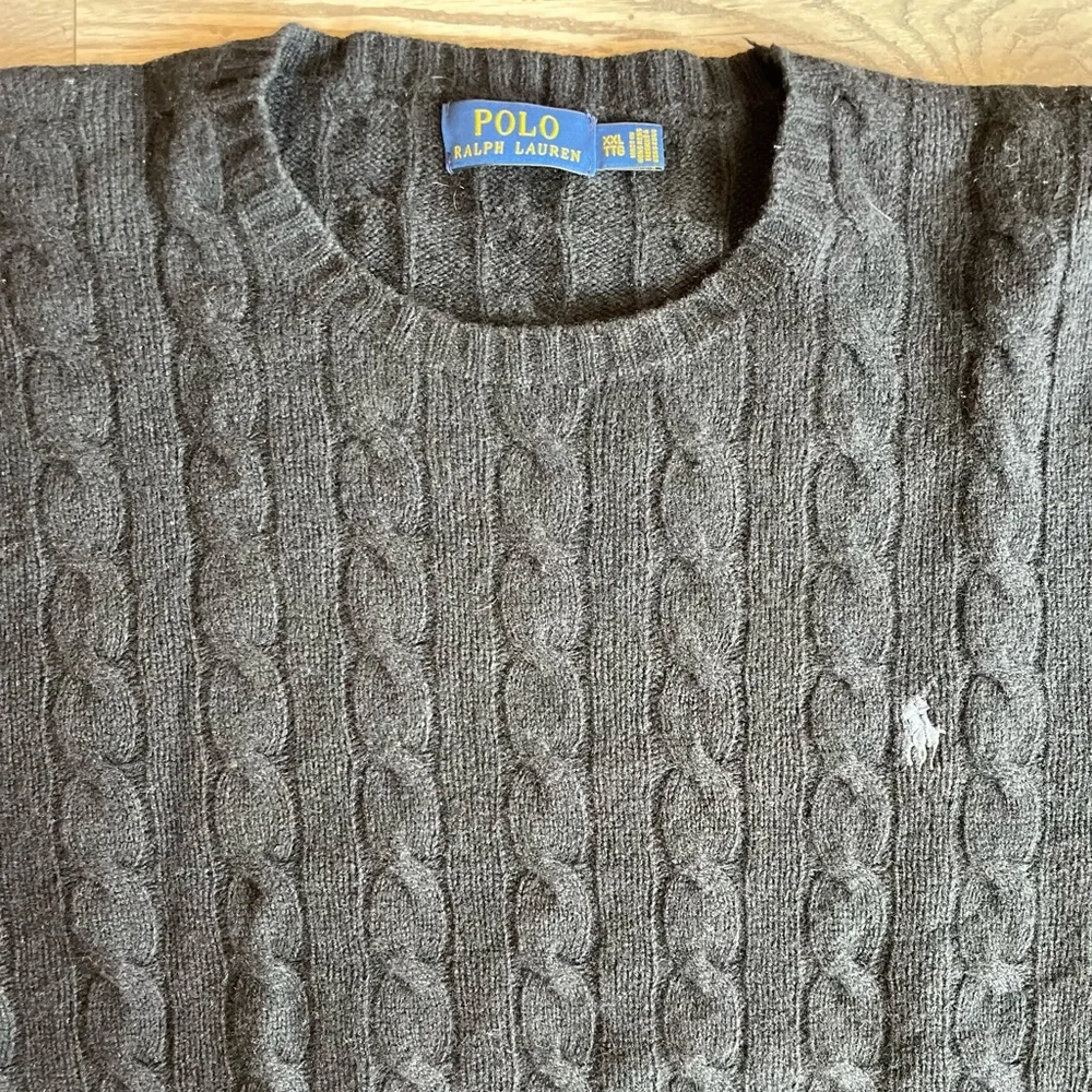 Polo Ralph Lauren Men’s Cable-Knit Wool-Cashmere Sweater Black XXL Quiet Luxury